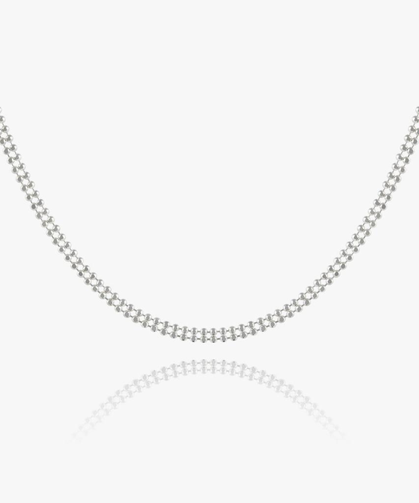 Helene Jewelry 925 Silver Double Cut Chain Silver Necklace