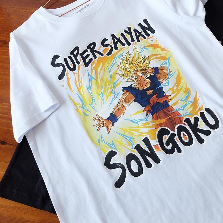 

Dragon Ball Wukong men s and women s pure cotton loose short-sleeved animation men s and women s loose couple s pure cotton 4XL