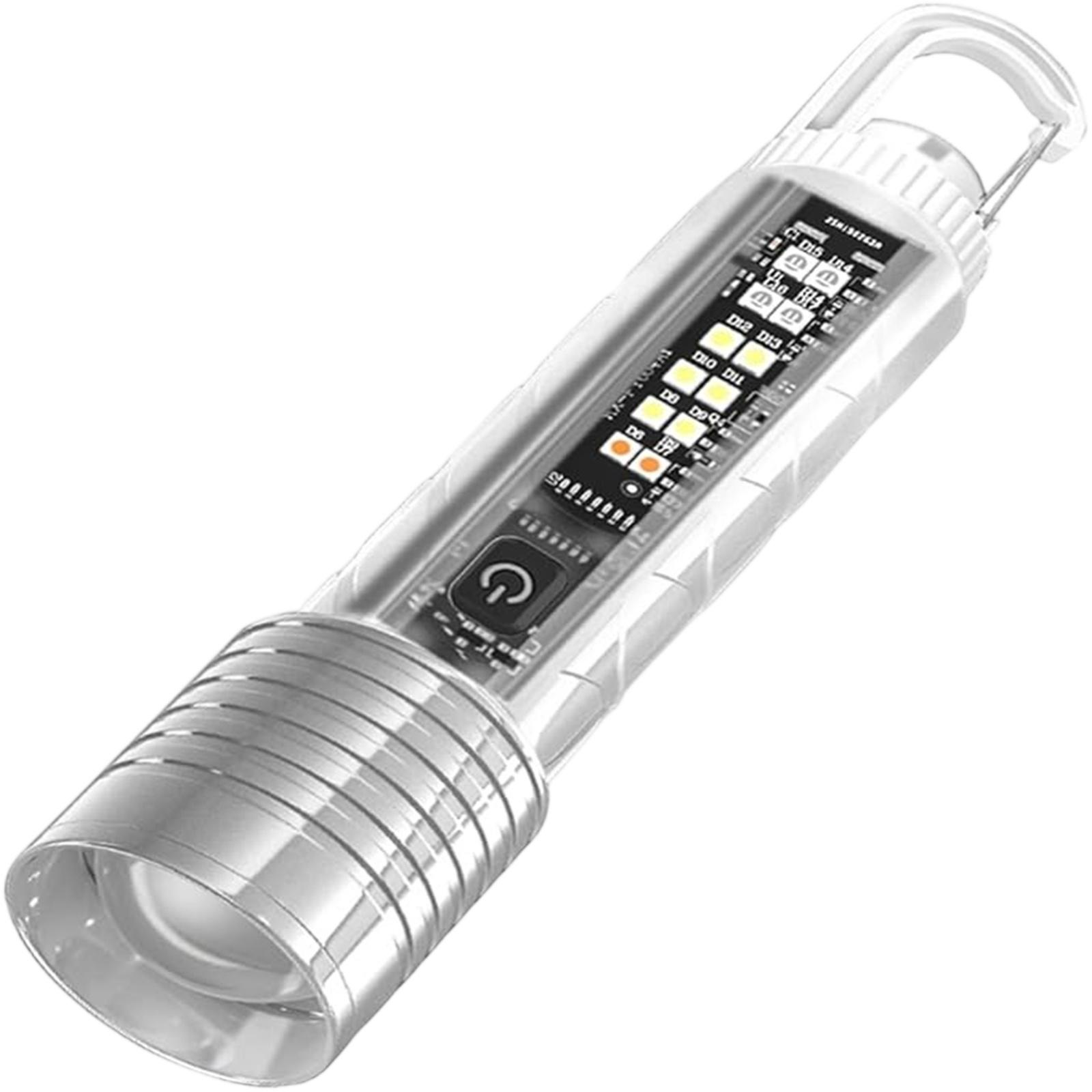 

High-Intensity LED Flashlight – Telescopic Zoom, Multi-Speed Long-Range Outdoor Torch with Side Light One Size