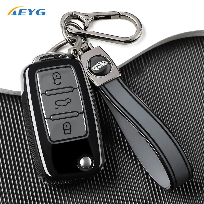Key Case Cover Holder Fob Keychain For Vw Volkswagen Polo Tiguan Passat B5 B6 B7 Golf 4 5 6 Mk6 Jetta Lavida For Skoda Octavia