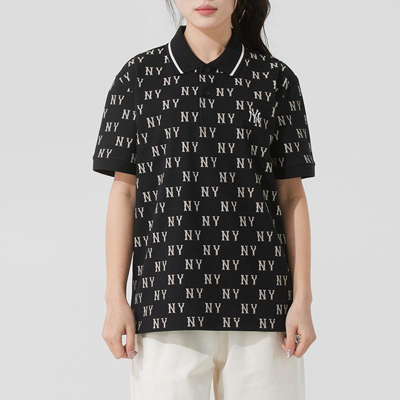 New MLB Monogram NEW YORK YANKEES SS25 Polo Shirt Unisex Black 3APQM0153-50BKS