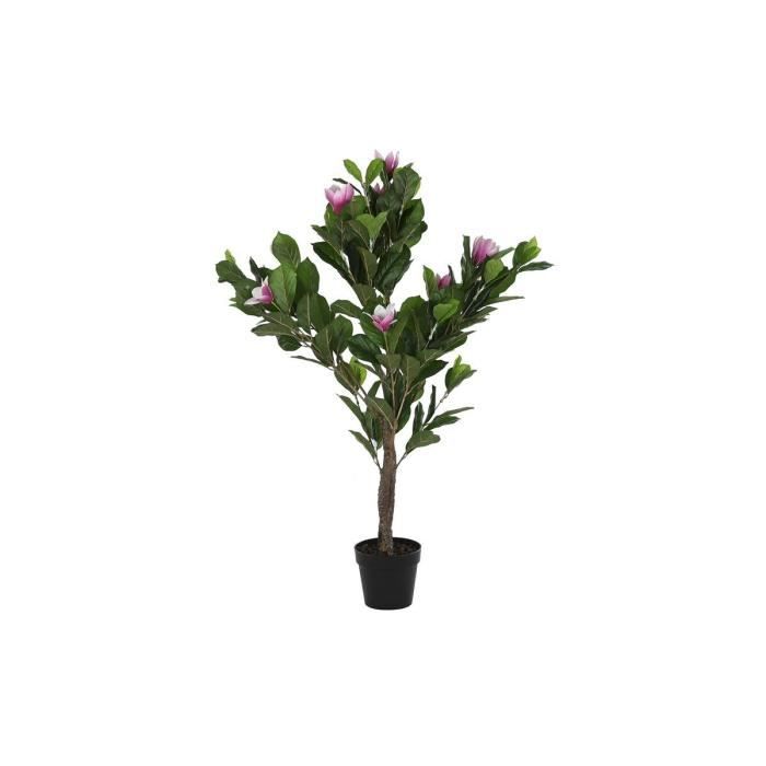 Plante Décorative - Magnolia - Rose Et Verte - 60x60x125 Cm - PE Avec Accents Dorés