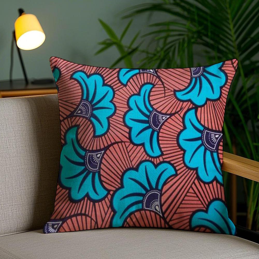 African Style Print Cushion Cover Plush Fabric Soft Double-Sided Printed Sofa Pillow Case Colorfast Home Decor Gift