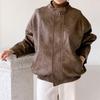 New Arrivals Open Run Women Autumn Outerwear Blouson Zip Up Oversized Banding Le