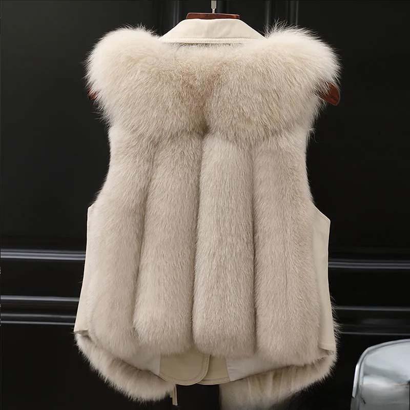 Iarnă Nouă Modă Vestă Femei Blană Artificială Vestă de Blană Jachetă Scurtă Imitație Blană de Vulpe Vestă Caldă