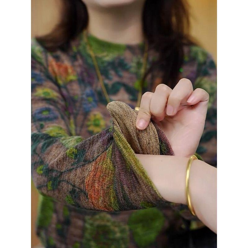 

2026 Autumn New European Style Plus Size Fashion Irregular Simple Design Lace Loose Slimming Knitted Sweater for Women Green XL