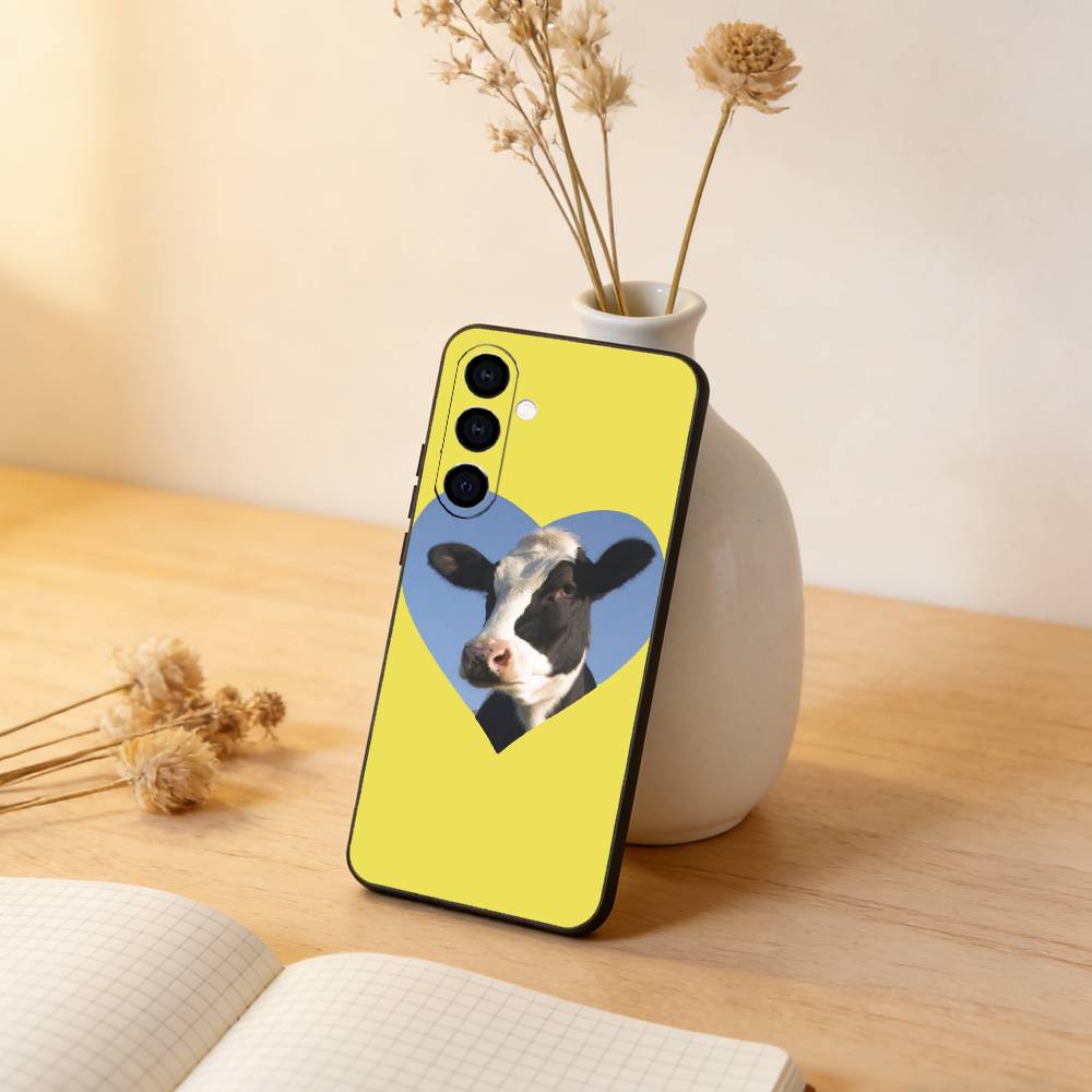 

Funny cute cows Phone Case For Samsung Galaxy A73,A72,A71,A70,A53,A52,A51,Soft Silicone Black Cover Samsung a32 4g
