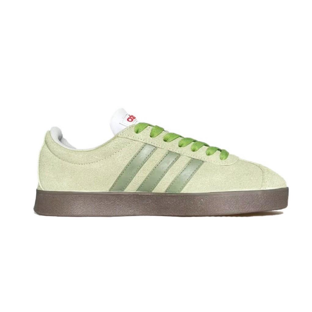 Adidas VL COURT 2.0 Ink, Avocado Abrasion Resistant Lightweight Low top Skateboard Shoes Unisex Green HQ1802(Team924-)