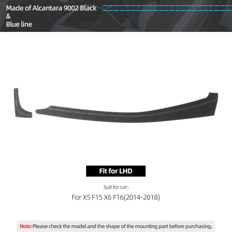 Made of Alcantara For BMW X5 F15 X6 F16 Car Interior Dashboard Panel Trim Strip Insturment Sticker Tuning Decor Accessories
