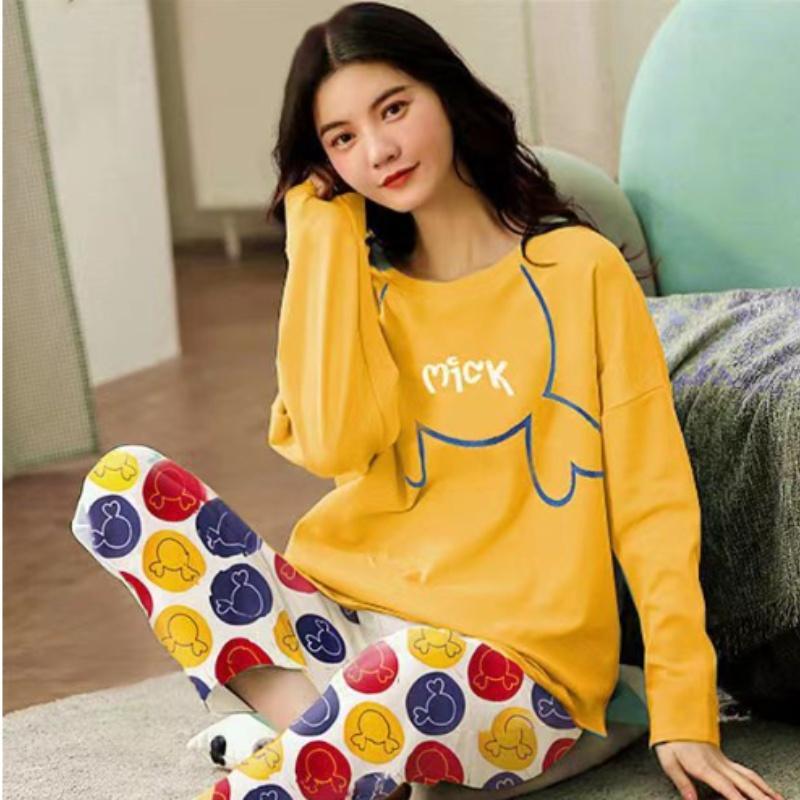 Neuer Winterpyjama, Damen, koreanische Version, langärmelig, Homewear-Anzug, locker, große Größe, zweiteiliger Anzug, kann draußen getragen werden