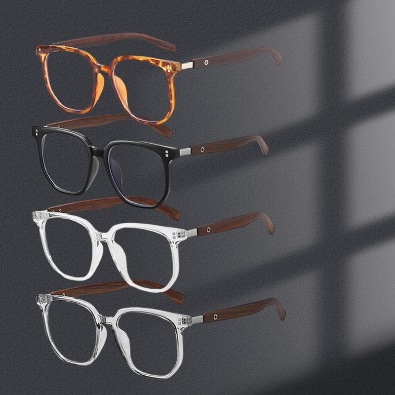 

4pcs/group Men s Business Myopia Glasses TR90 Wood Can Replace The Computer Glasses Worn Anti Blue Light Glasses 0 Anti blue light