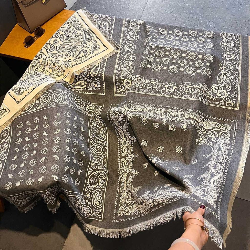 New Elegance Cashmere Warm Scarf For Women Winter Thick Blanket Wraps Two-sided Bufanda Echarpe Pashmina Luxury Print Shawl