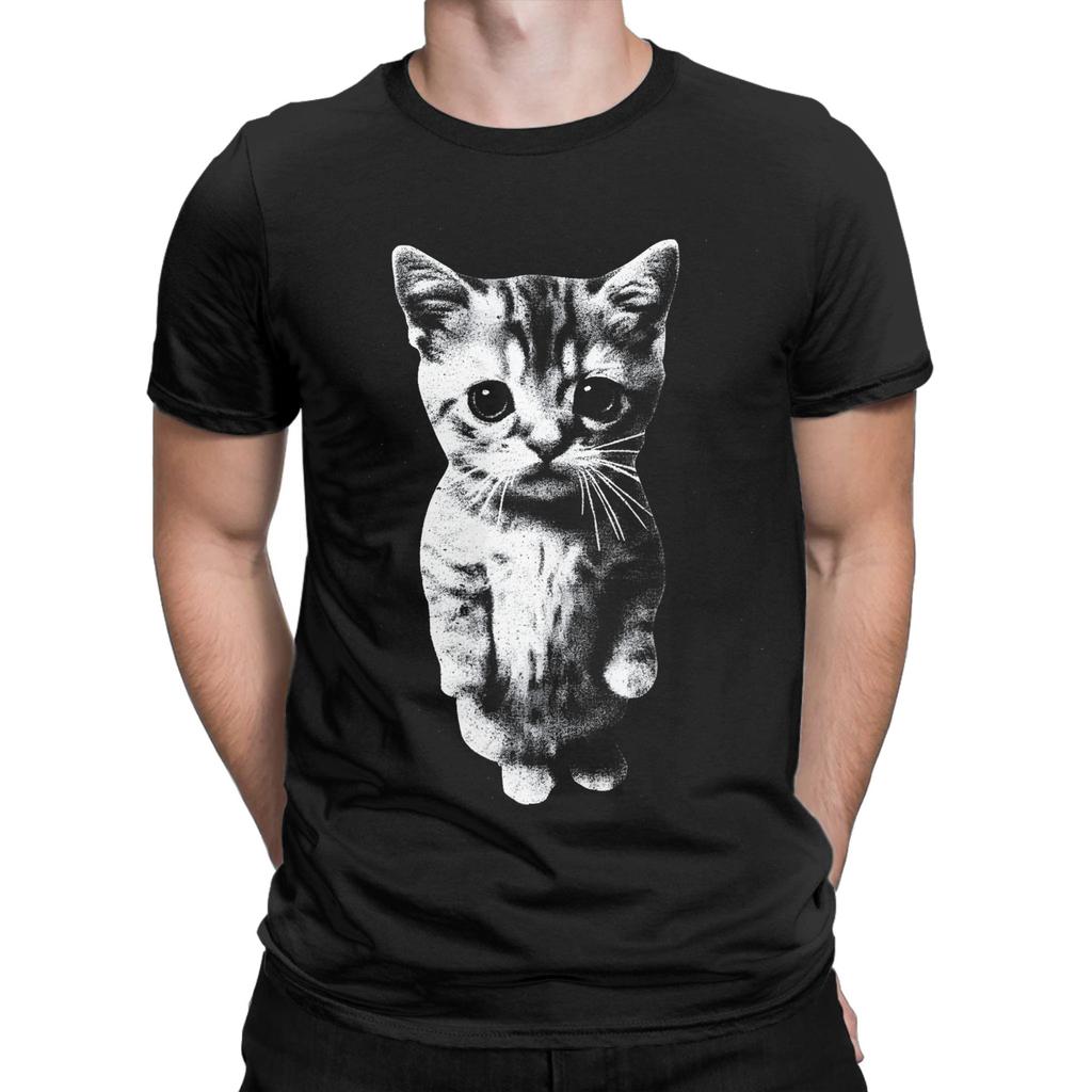Men El Gato Munchkin Kitten Funny Sad Crying Cat Meme T Shirts 100 Cotton Clothes Novelty Short Sleeve Round Neck Tees TShirt