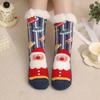 Winter Christmas Themed Women Lamb Fleece Floor Socks, Adult Non-Slip Indoor Snow Socks for Home Carpet