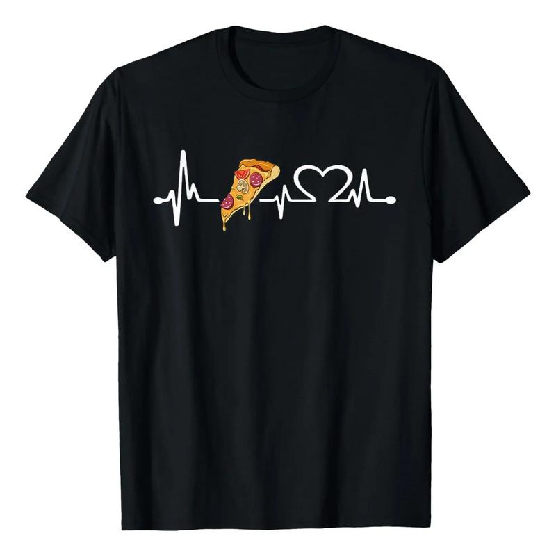 Camisa Love Pizza Con Forma De Latido Para Mujer, Camiseta P S