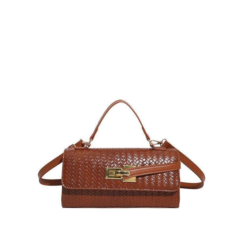 

Portable small square bag, new handheld highend niche versatile shoulder messenger bag коричневий