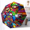 1 шт. Автоматична парасолька Mario Bros 8 спиць Портативна складана Чорний залізний каркас для вулиці, пляжу, подорожей, Пляжна парасолька 144