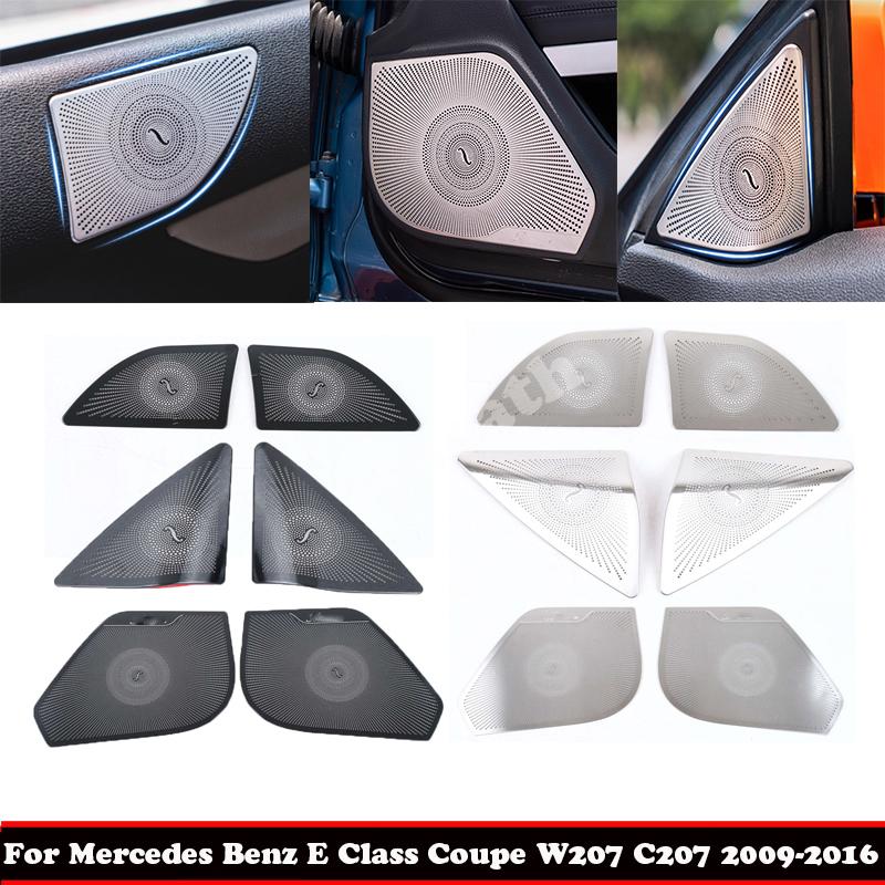 For Mercedes Benz E Class Coupe W207 C207 2009-2016 Interior Car Speaker Cover A Pillar Loudspeaker Door horn Panel Trim Sticker