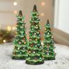 Christmas Tree Ornament Christmas Tree Statue with Colorful Light Colorful Led Mini Christmas Tree Figurine Resin for Home