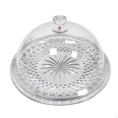 Cake Plate Stand Clear Dessert Table Display Dustproof with Lid Fruit Snack Cooked Food