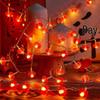 Solar LED Red Lantern String Lights for Festive New Year and Spring Festival Decor