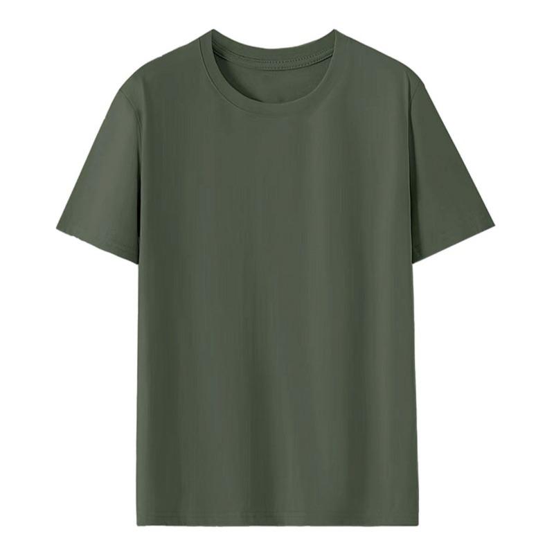 Pure cotton T-shirt women's round neck short-sleeved T-shirt logo advertising shirt group clothing trendy brand women's top solid color clothes