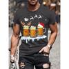 Christmas Tree Pattern Men's T-Shirt Funny Santa 3D Print Summer Casual Short Sleeve Crew Neck Top