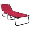 Folding Sun Lounger Red 188 X 57 X 86.5 Cm Polyester