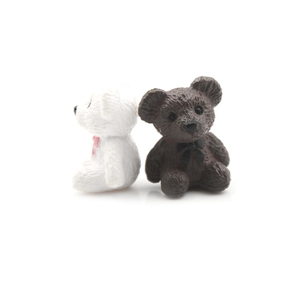 4pcs /Lot Cute Teddy Bear Figurine Moss Micro Landscape Accessory, Fun DIY Assembly Ornament, Cute Decoration