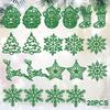 20Pcs Christmas Tree Decoration Hanging Ornaments Tree Snowman Reindeer Santa Snowflake Ornaments for New Year Winter Party