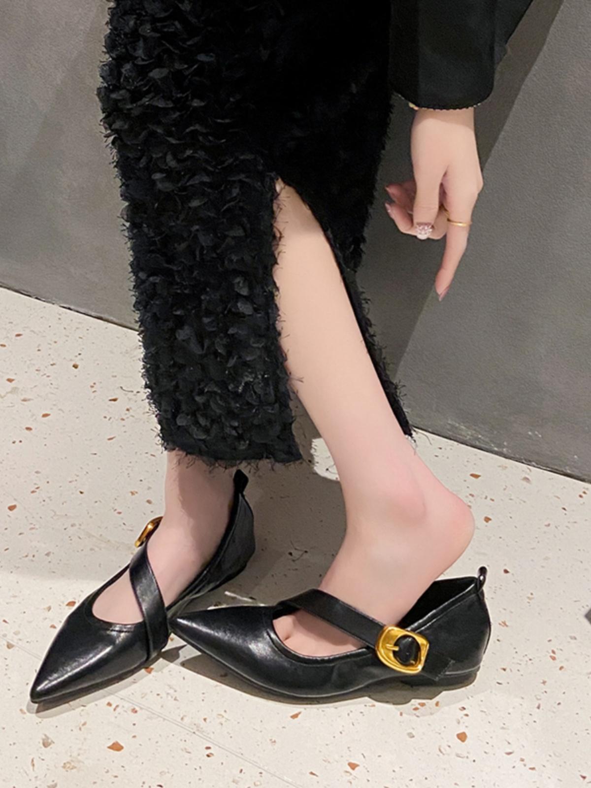 

Fashion Flat Shoes for Women Spring Autumn 2025 New Red Pointed Toe French Flat Bottomed Plus Size Women s Shoes 42 43 Ladies Shoes 34 чёрный