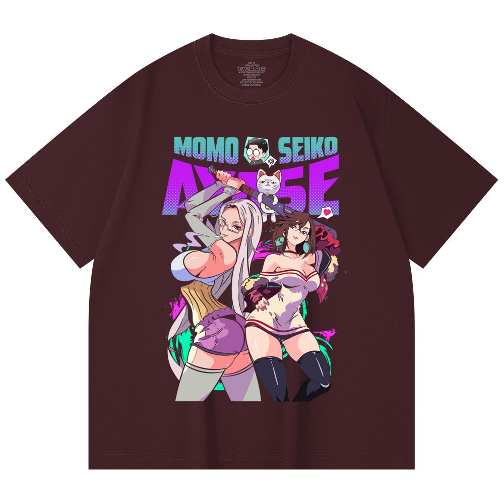 230 Gsm 100% Cotton Dandadan V22 Momo Seiko Print Unisex Heavy Cotton T Shirt
