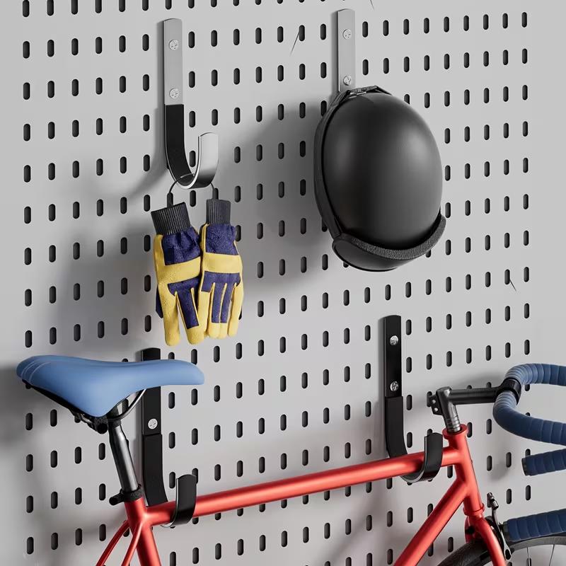 Wall Mounted Hooks for Hanging Bags and Tools, Sturdy Wall Mounted Storage Solutions, Sturdy Garage or Wardrobe Brackets