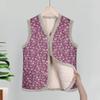 Damenmode für ältere Frauen, geblümte, wattierte Weste