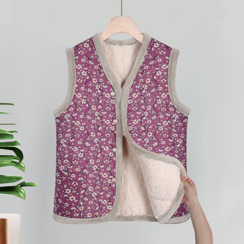 Damenmode für ältere Frauen, geblümte, wattierte Weste