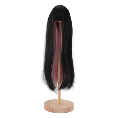 Peluca Recta Larga para Muñeca de Dos Colores DIY Peluca de Pelo para Muñeca Fibra de Alta Temperatura Peluca de Repuesto para Muñeca para