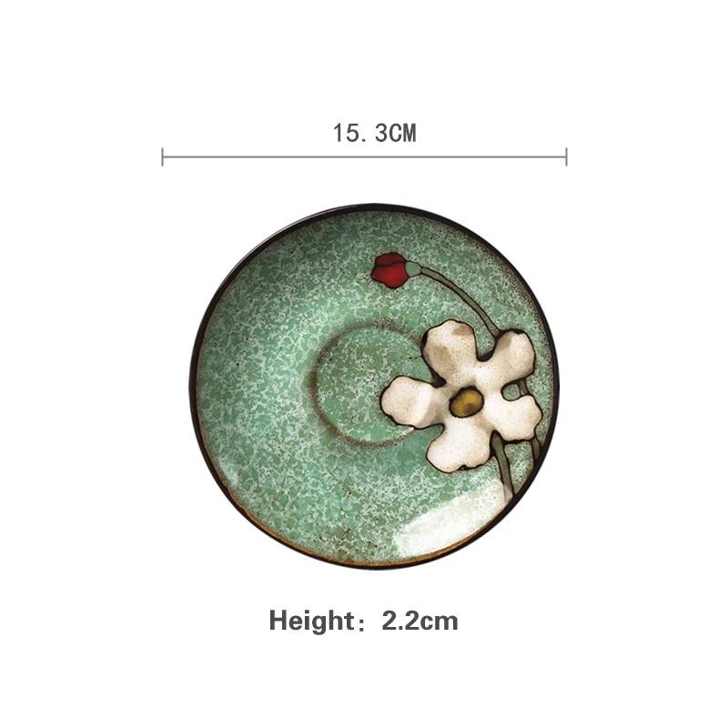5-7-Zoll-Knochenteller Kreatives handbemaltes unterglasurfarbenes Keramikgeschirr Kaltes Gericht Obst Dim Sum Teller Snack Haushaltsgeschirr
