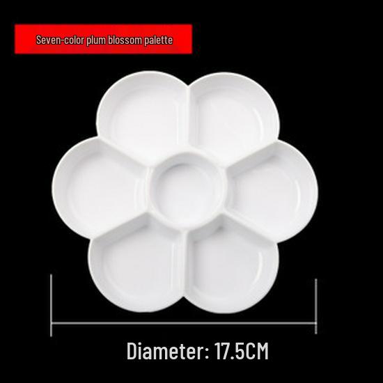 678-Inch Large Plum Blossom Ceramic Palette for Watercolor and Acrylic Painting