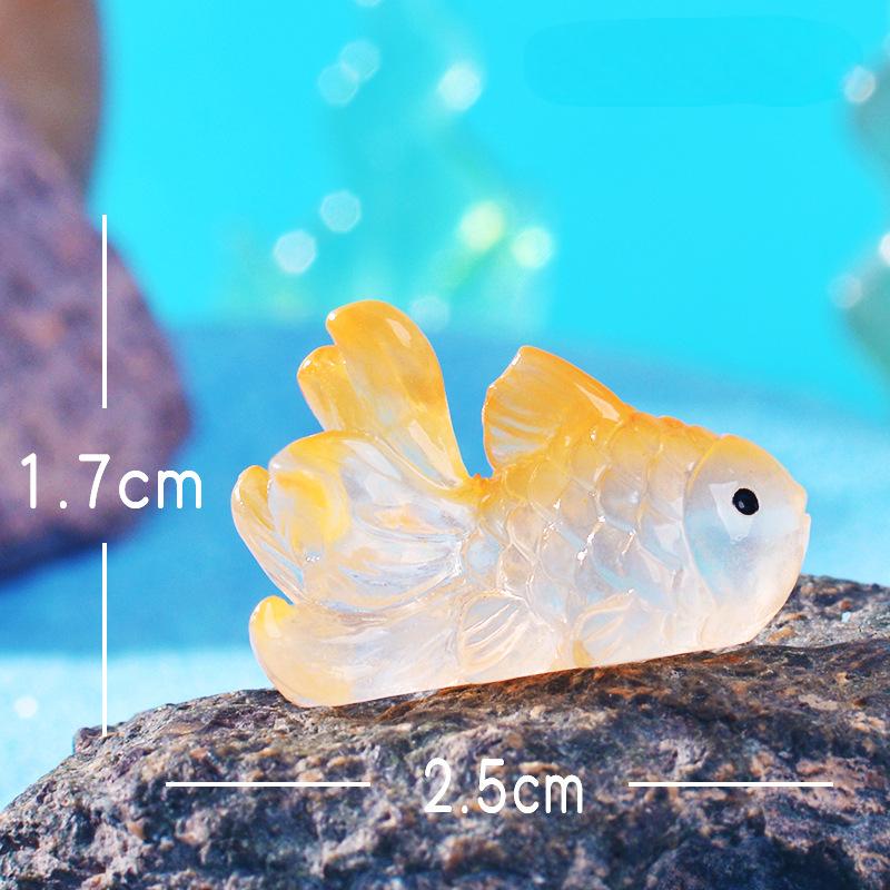 

Мини и милая маленькая золотая рыбка из прозрачной смолы, декоративный аксессуар для аквариумов Luminous transparency оранжевый