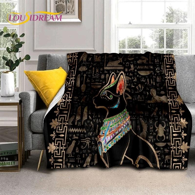 Pharaoh Hieroglyphic Egyptian Mythology Soft Flannel Blanket for Beds Bedroom Sofa Picnic,Throw Blanket for Outdoor Leisure Gift