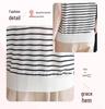 Mom's Summer Striped Short-Sleeve Ice Silk Knit Top