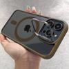 Metal Holder Phone Case For iPhone 17 16 15 14 13 12 11 Pro Max Plus Air For Magsafe Transparent Magnetic Lens Protection Cover