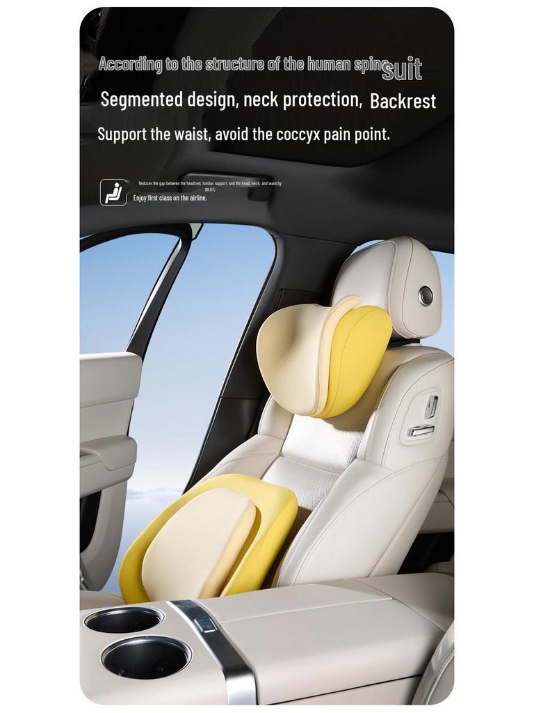 Memory Foam Car Seat Cushion with Lumbar and Neck Support