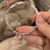 999.9 Pure Silver Bangle - Women's Sterling Silver Bracelet, Qixi Valentine's Day Gift for Wife or Girlfriend
