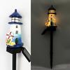 Solar Resin Sea Lighthouse LED Outdoor Lighting Decorative Landscape Light Solar Garden Light Lawn Light Suitable for Garden Lawn Festival Decoration