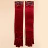 Solid Color Velvet Long Gloves Rhinestone Tassel Evening Dress Gloves  Dress-Up  Accessories