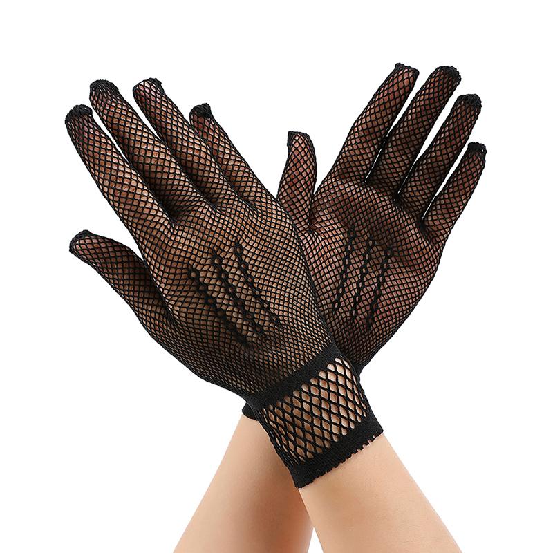 1 Pair  Sale Fishnet Mesh Glove  Women Lady Girl Glove Protection Lace Elegant Lady Style Gloves Black And White