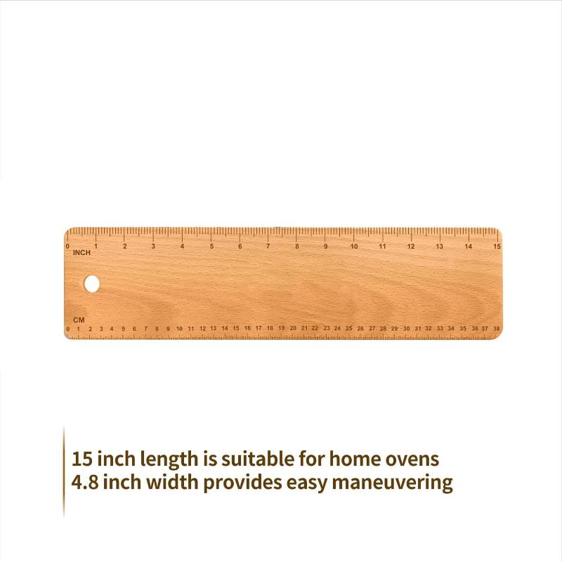 Wooden Transfer Peel 15 Inch French Bread Flipping Board Dual Scale Baking Tool for Pizza Oven Home Kitchen