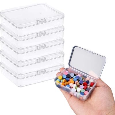 5Pcs Plastic Case Small Rectangle Containers With Lids Clear Storage Boxes For Card Crafts Learning Supplies Screws Battery