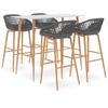 Day and Night - Day and Night High Table and Bar Stools 5 Pieces White and Gray